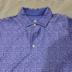 Hickey Freeman Blue Patterned Polo Shirt